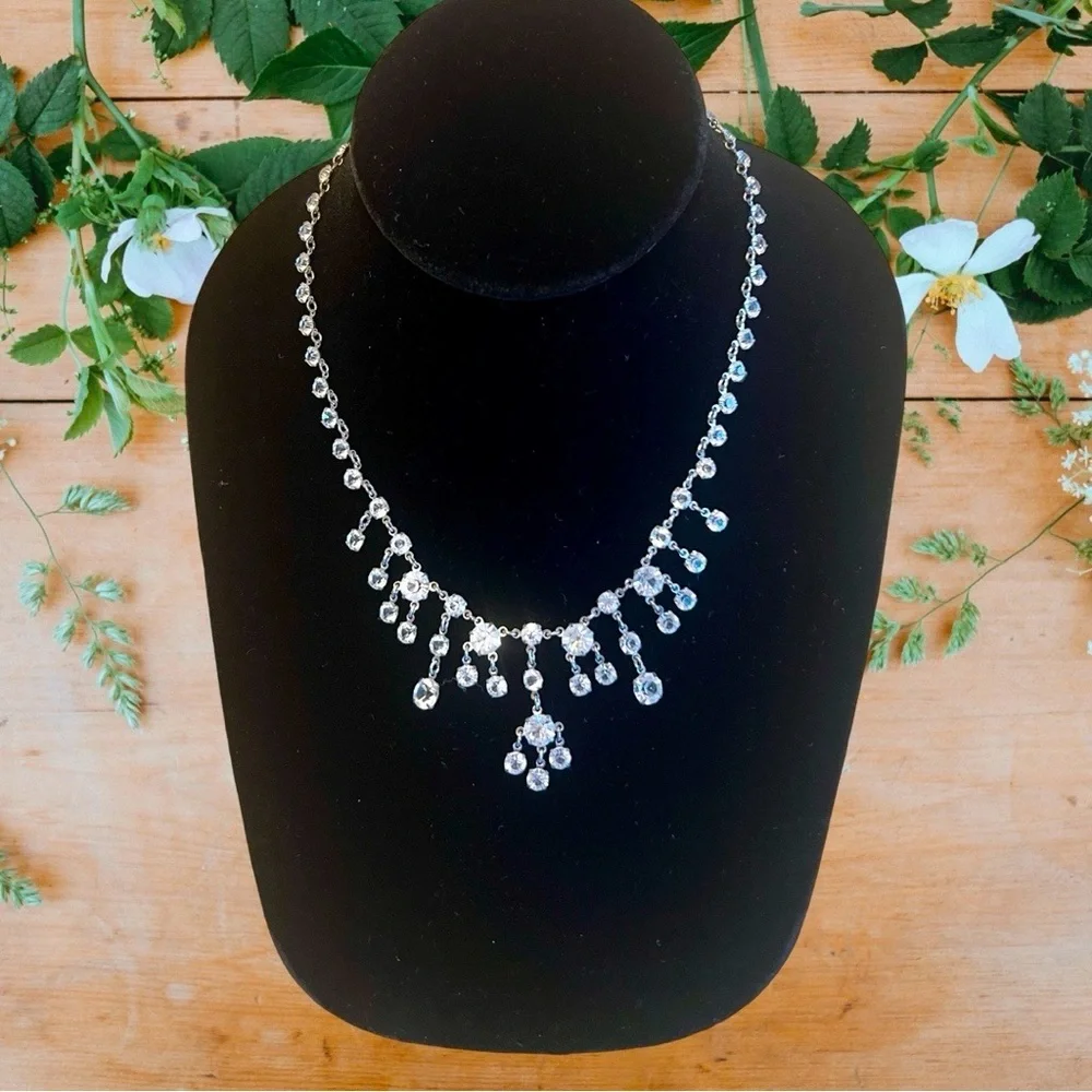 Beautiful Vintage Art Deco 15” Bridal Necklace
